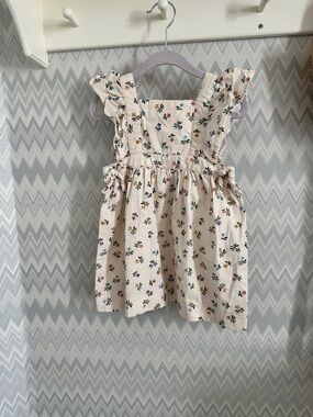 Zara Cream Sundress with Tiny Multicolor Floral Print